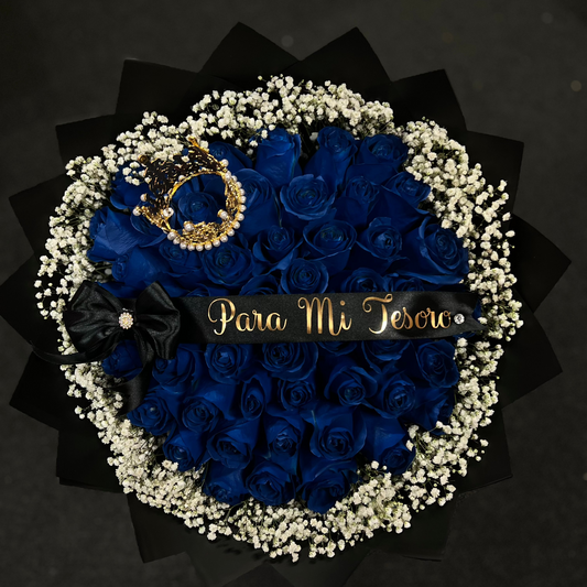 Blue roses ramo